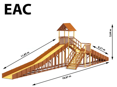 Зимняя горка TORUDA Север - 9/3 (скат 11,85 м и 6,21 м)