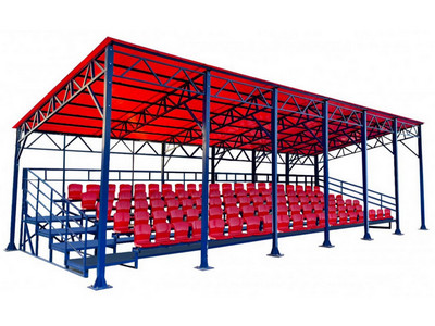 Трибуна сборно-разборная 5-ти рядная на 110 мест (с навесом из поликарбоната)