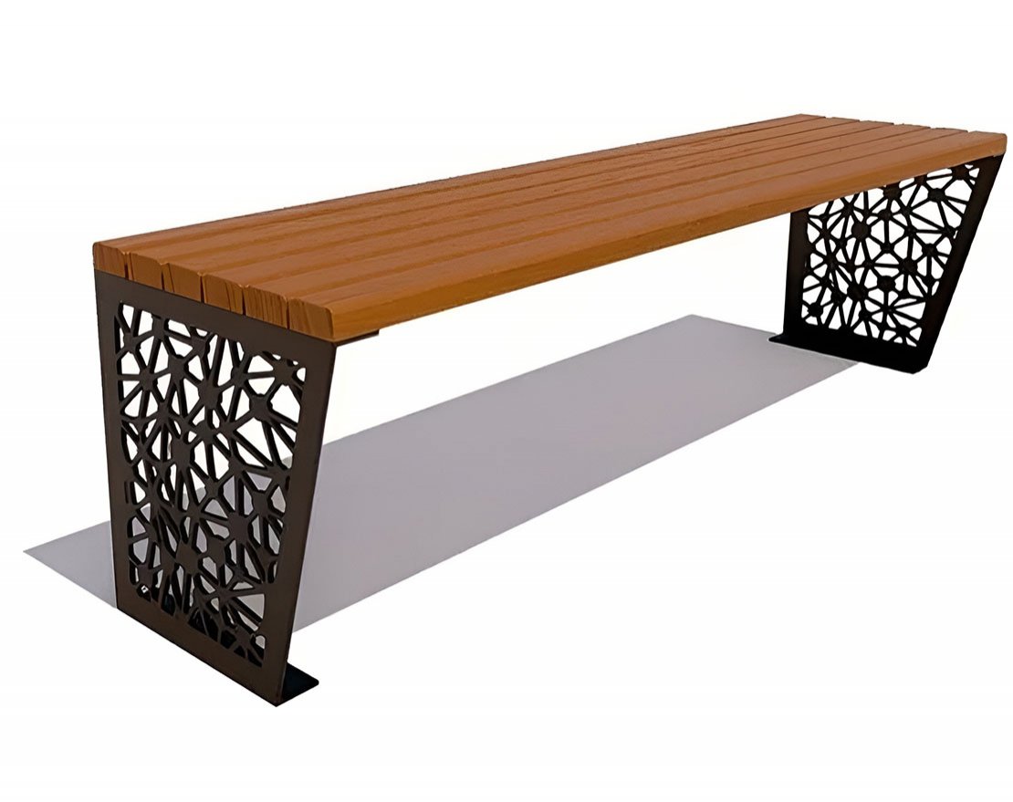 Скамейка парковая Сколково (банкетка), Сосна - вид 5
